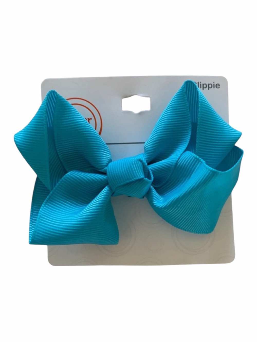 NWT Grosgrain Hairbow Girls  4” x 3” Blue Clip On Turquoise Wonder Nation